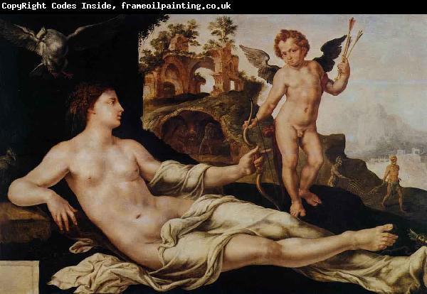 Maarten van Heemskerck Venus and Cupid